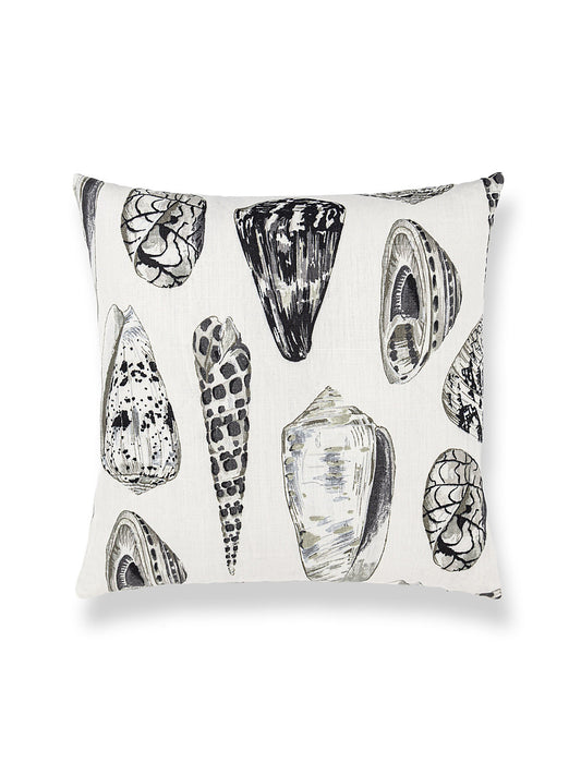 Scalamandre Coquina Linen Print 22 X 22 - Graphite Decorative Pillow