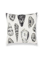 Scalamandre Coquina Linen Print 22 X 22 - Graphite Decorative Pillow