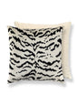 Scalamandre Tigre 22 X 22 - Off-White & Black / Oyster Decorative Pillow