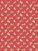Scalamandre Fete De Chien Chili Pepper and Tawny Wallcovering