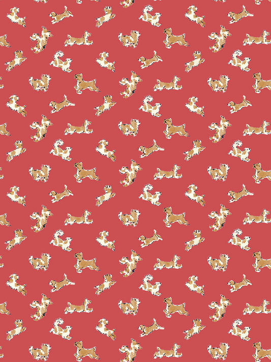 Scalamandre Fete De Chien Chili Pepper and Tawny Wallcovering