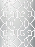 Scalamandre Ming Fretwork Silver - Pearlescent Wallcovering