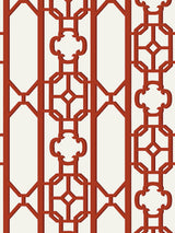 Scalamandre Joanna Fret Lacquer Red Wallcovering