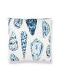 Scalamandre Coquina Linen Print 22 X 22 - Porcelain Decorative Pillow