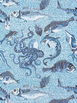 Scalamandre Mikonos Blue Wallcovering