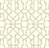 Scalamandre Baldwin Bamboo Linen & Blue on Ecru Wallcovering