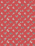 Scalamandre Fete De Chien Red Pepper and Charcoal Wallcovering