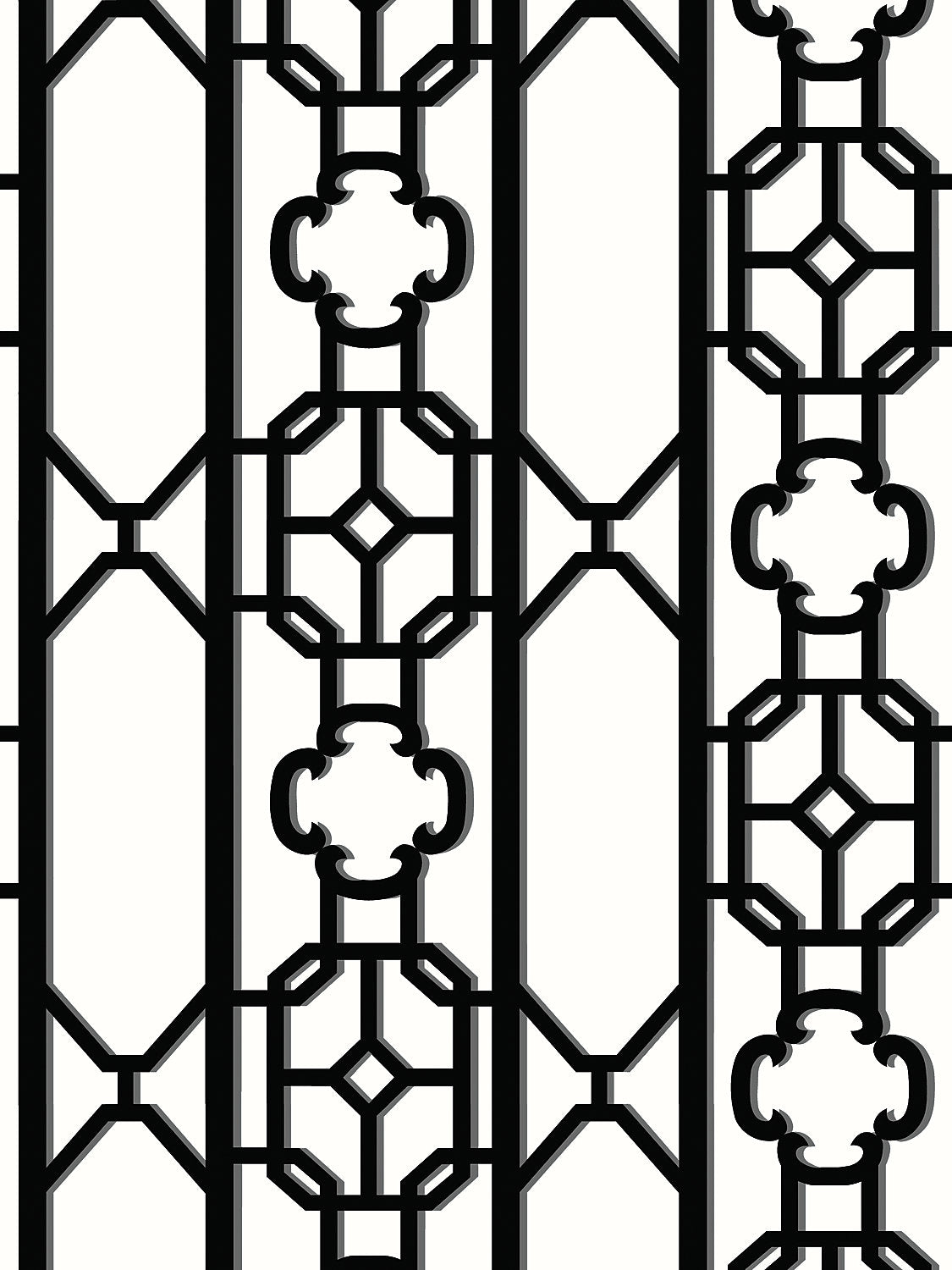 Scalamandre Joanna Fret Onyx Wallcovering