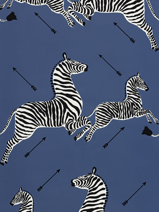 Scalamandre Zebras Vinyl Denim Wallcovering