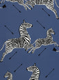 Scalamandre Zebras Vinyl Denim Wallcovering