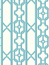Scalamandre Joanna Fret Turquoise Wallcovering