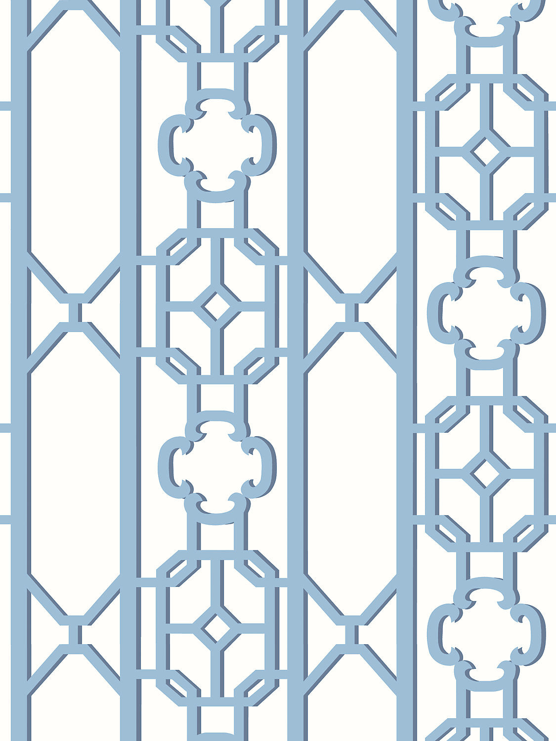 Scalamandre Joanna Fret Blue Jay Wallcovering