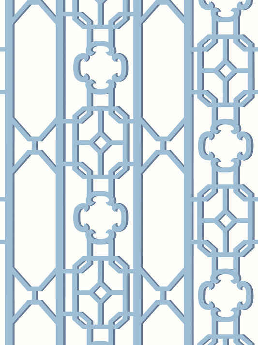Scalamandre Joanna Fret Blue Jay Wallcovering