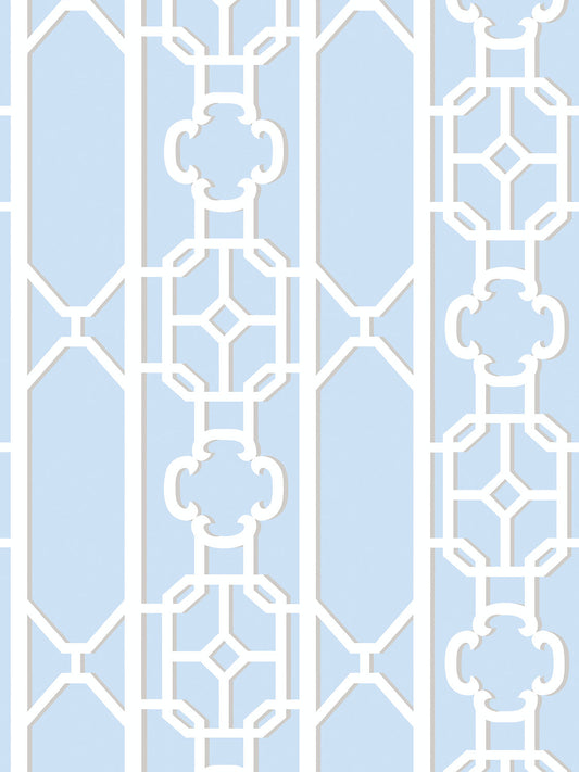 Scalamandre Joanna Fret Powder Blue Wallcovering