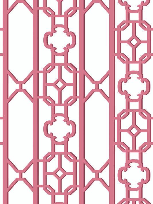 Scalamandre Joanna Fret Raspberry Wallcovering