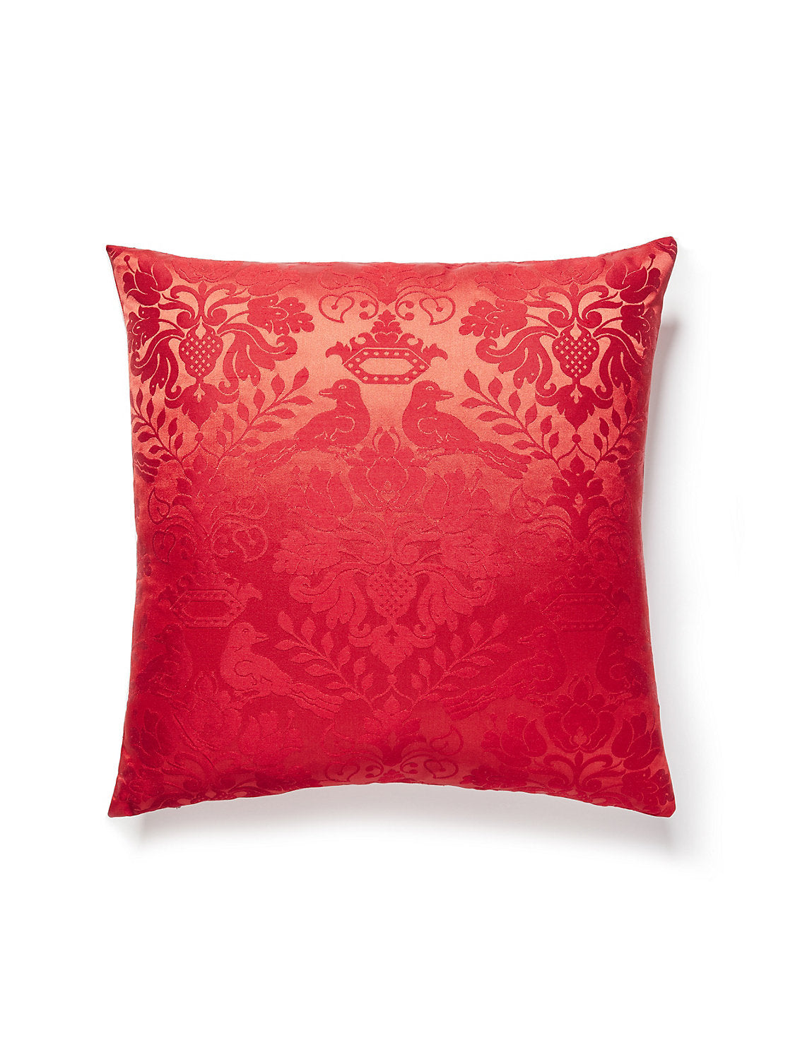 Scalamandre Love Bird 22 X 22 - Ruby Decorative Pillow