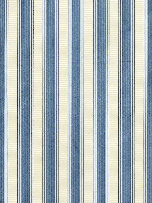 Special Order Scalamandre Shirred Stripe Lapis Blue White Silk MSRP USD 363/y