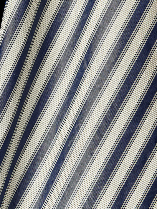 Special Order Scalamandre Shirred Stripe Lapis Blue White Silk MSRP USD 363/y