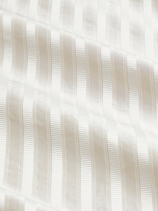 Special Order Scalamandre Shirred Stripe Eggshell Cream White Silk MSRP USD 363/y