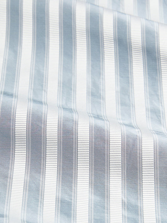 Special Order Scalamandre Shirred Stripe Mist Grayish White Silk MSRP USD 363/y
