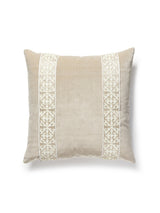 Scalamandre Saxony / Strie Velvet 22 X 22 - Pearl / Dove Decorative Pillow