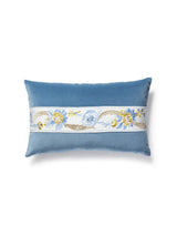 Scalamandre Reine / Linley 14 X 22 - Gold and Blue / Soldier Blue Decorative Pillow
