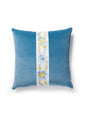 Scalamandre Reine / Linley Velvet 22 X 22 - Gold and Blue / Soldier Blue Decorative Pillow