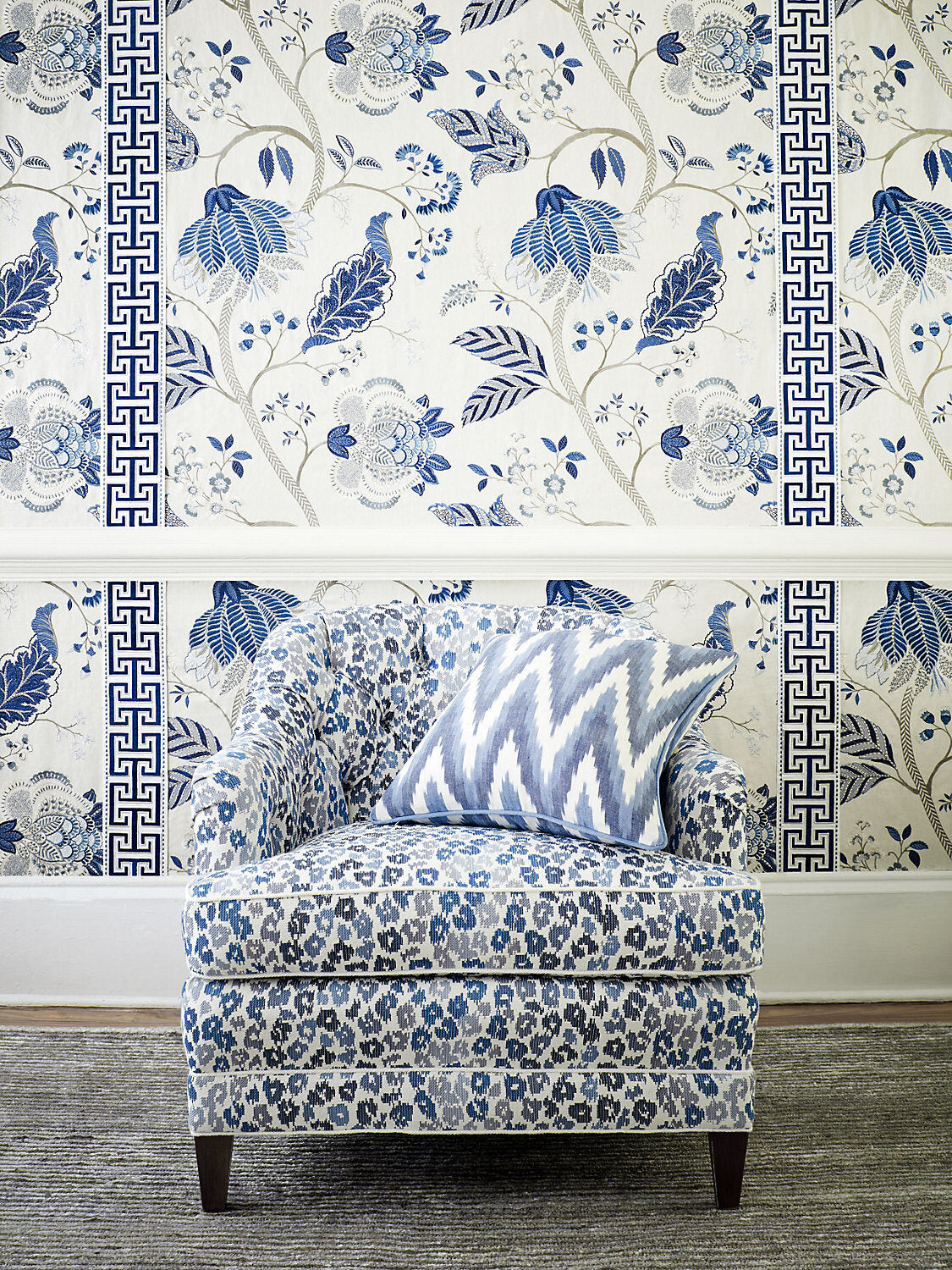 By yard Scalamandre Palampore Embroidery Porcelain Blue White Jacobean Tree of Life MSRP USD432/y