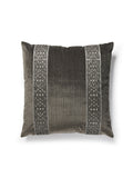 Scalamandre Saxony / Strie Velvet 22 X 22 - Sterling / Titanium Decorative Pillow