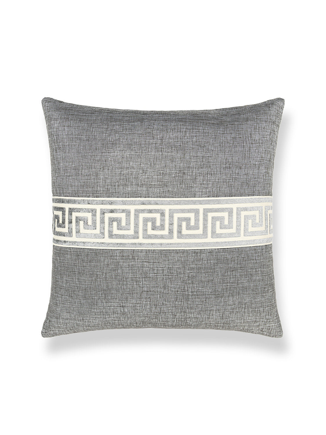 Scalamandre Greek Key 22 X 22 - Stone Decorative Pillow