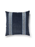 Scalamandre Saxony / Strie Velvet 22 X 22 - Midnight / Ink Decorative Pillow
