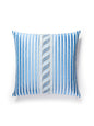 Scalamandre Paisley / Shirred Stripe 22 X 22 - Fountain / Blue Opal Decorative Pillow