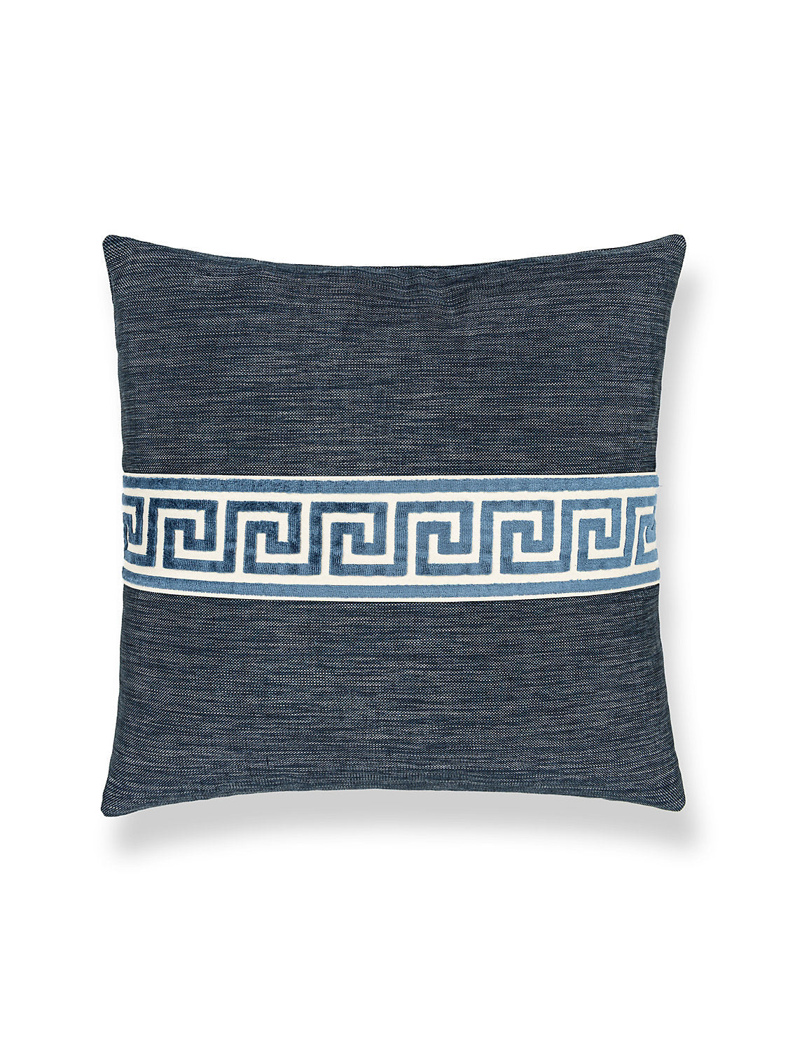 Scalamandre Greek Key 22 X 22 - Denim Decorative Pillow