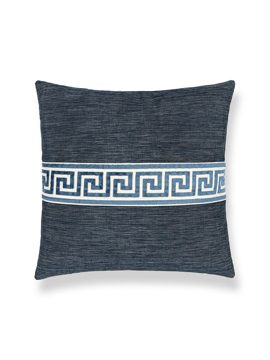 Scalamandre Greek Key 22 X 22 - Denim Decorative Pillow