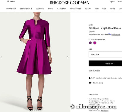 Brunschwig &amp; Fils Georges Satin Silk "fuchsia" Pink Red MSRP USD 470/y