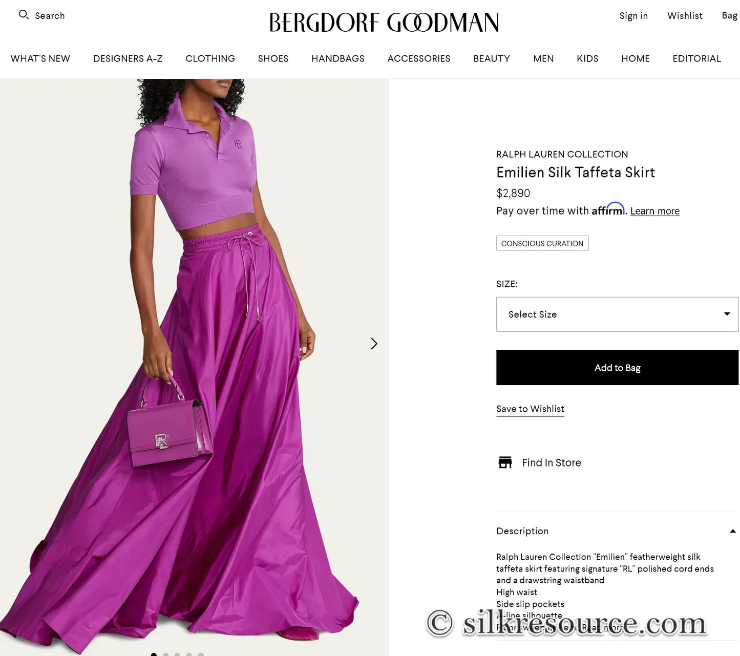 Brunschwig &amp; Fils Georges Satin Silk "fuchsia" Pink Red MSRP USD 470/y