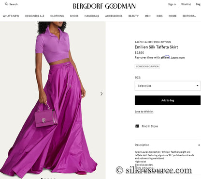 Brunschwig &amp; Fils Georges Satin Silk "fuchsia" Pink Red MSRP USD 470/y