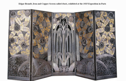 Clarence House Saarinen Melodic Jacquard Sable White Lite Brown Tulip Art Deco Mid Century