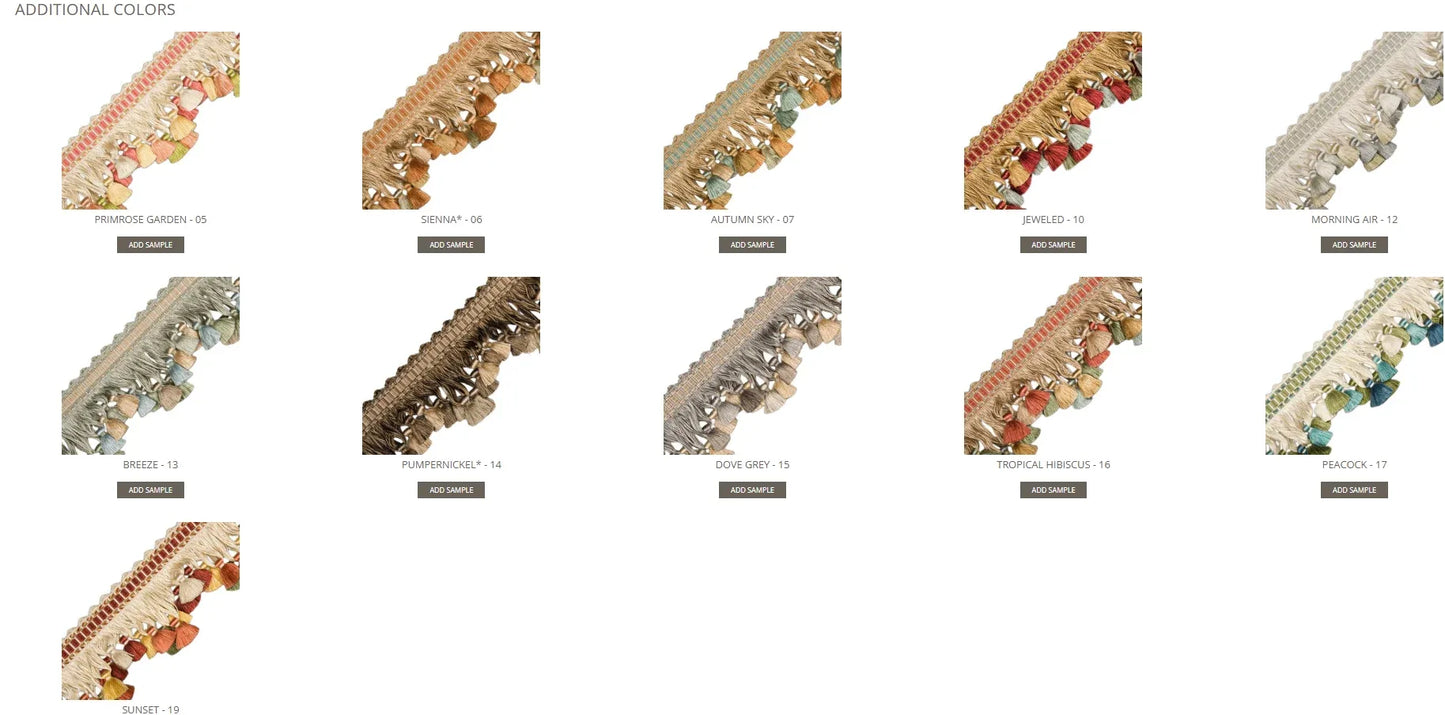 Samuel &amp; Sons Avignon Silk Tassel Fringe Sunset Rust Red Yellow Green MSRP USD 230/Y