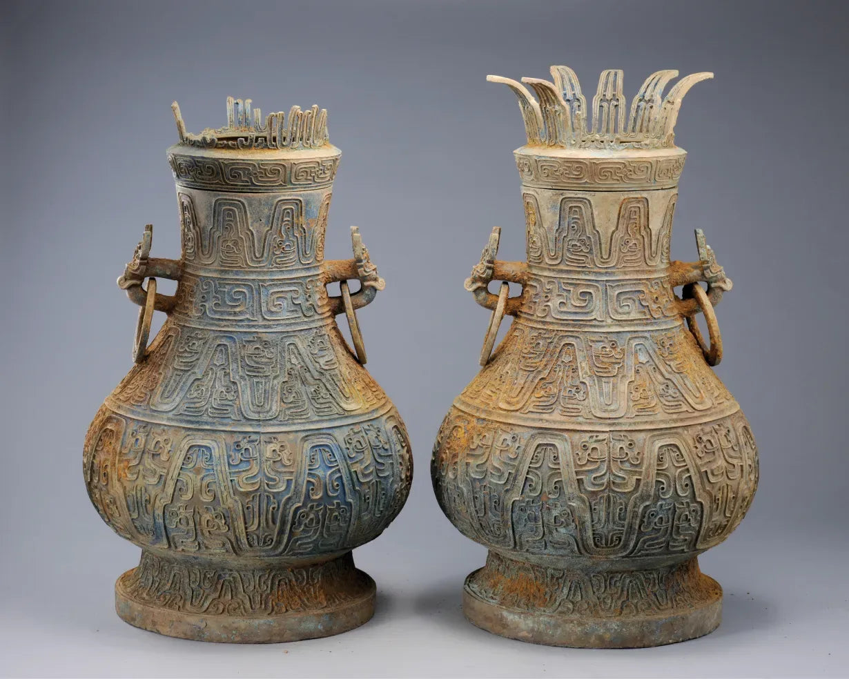 Chinoisery Flower in Vase Bronze Age 100% Silk Damask Blue Gold Radiance! Highest Quality MSRP USD 400+/Yard