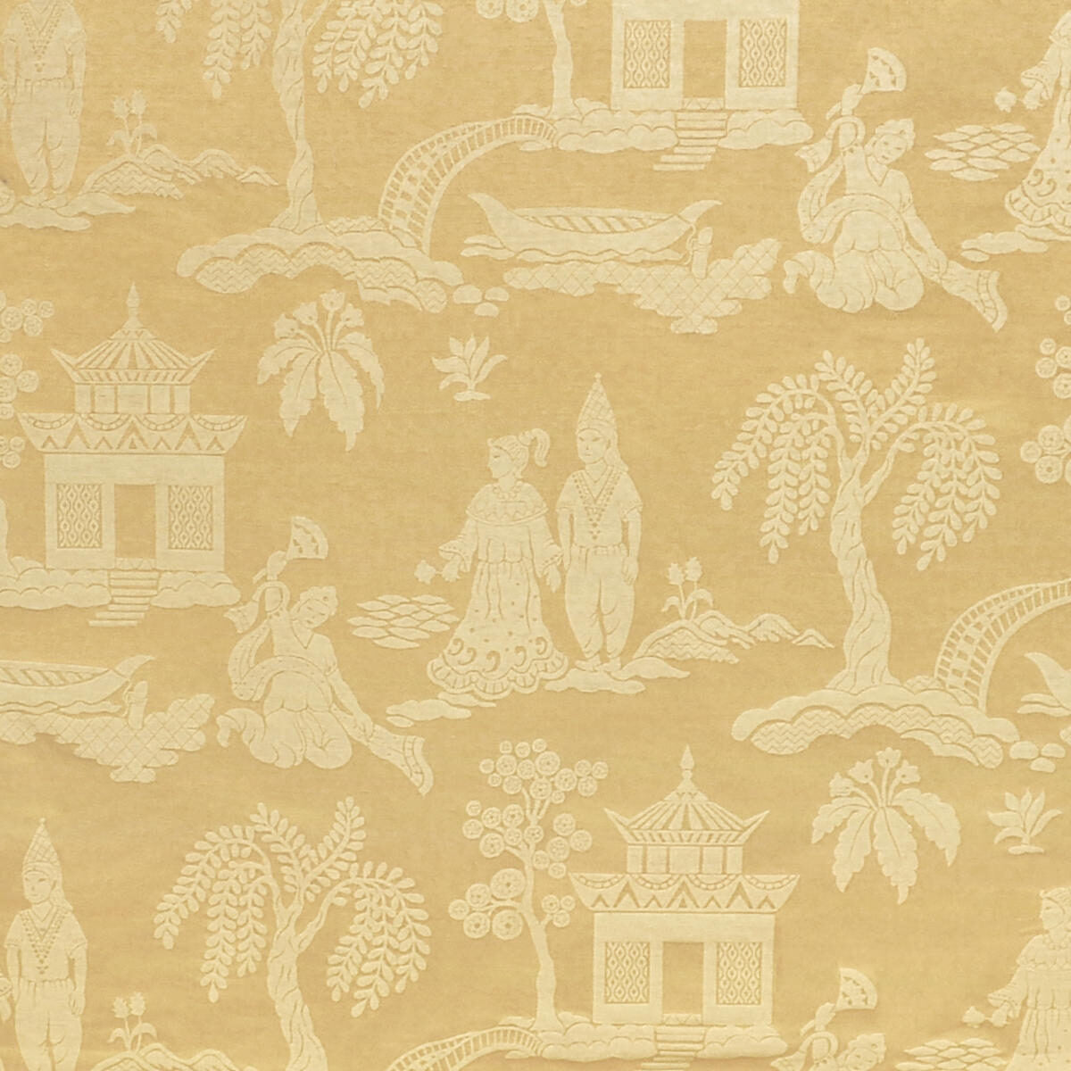 Special Order Clarence House Sukhothai Linen Silk Fawn Brown Asian Damask MSRP USD 356/y