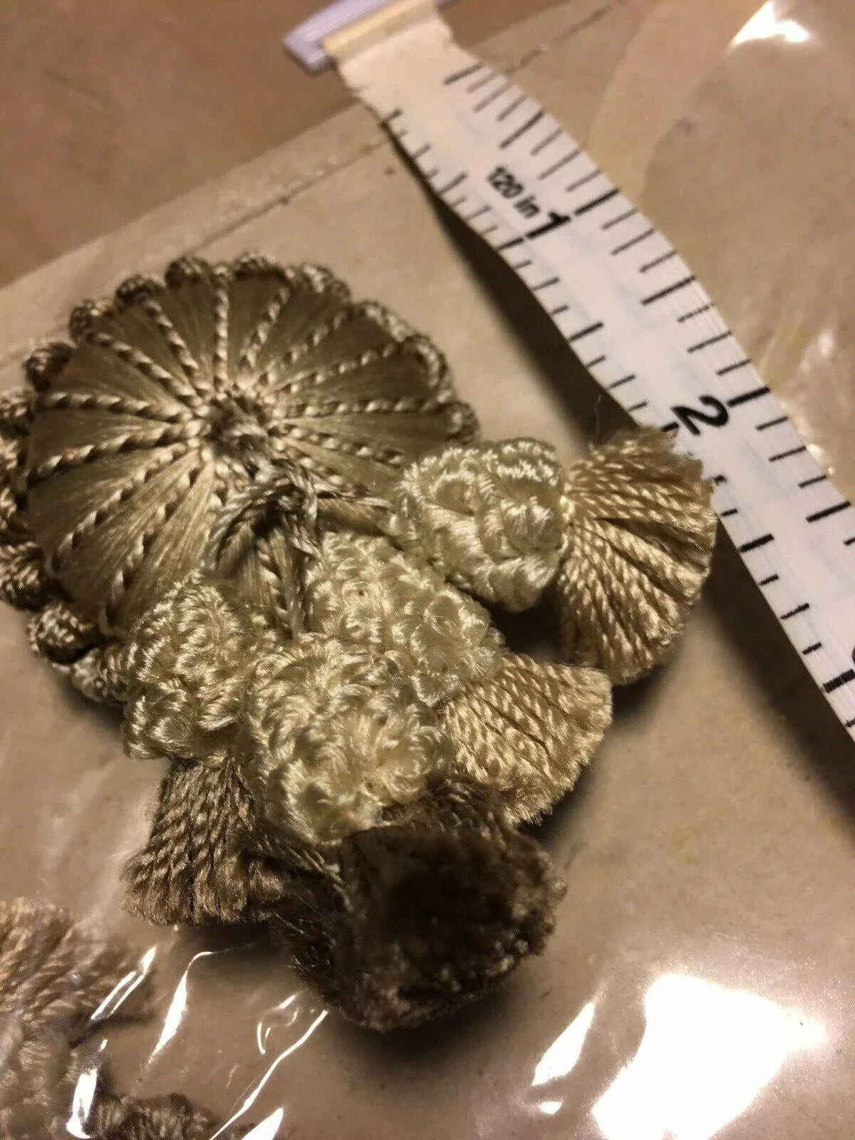 Per Piece Scalamandre Silk Rosette Tassel Pewter Beige MSRP USD 180+/each T2950-4