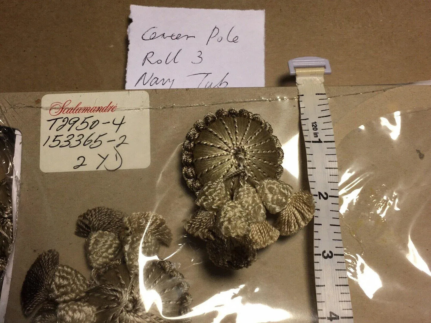 Per Piece Scalamandre Silk Rosette Tassel Pewter Beige MSRP USD 180+/each T2950-4