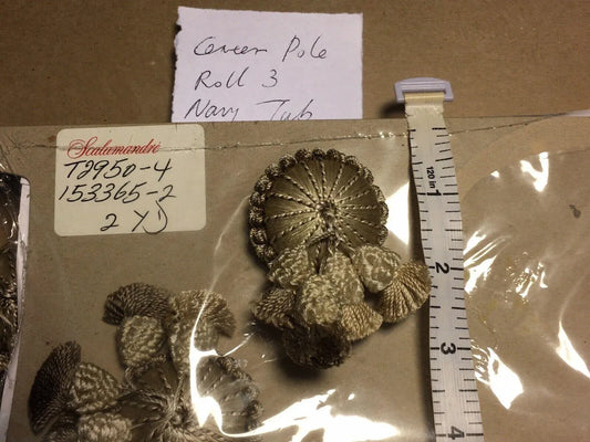 Per Piece Scalamandre Silk Rosette Tassel Pewter Beige MSRP USD 180+/each T2950-4