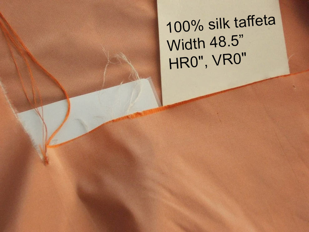 Scalamandre 100%silk Taffeta Juicy Peach Pink Orange With Silver Shot - By The Yard
