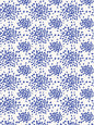 Hinson Fireworks Blue on White Wallcovering