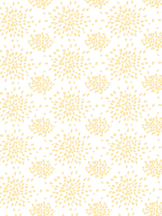 Hinson Fireworks Yellow on White Wallcovering