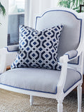 Scalamandre Oak Bluff Outdoor 22 X 22 - Indigo Decorative Pillow