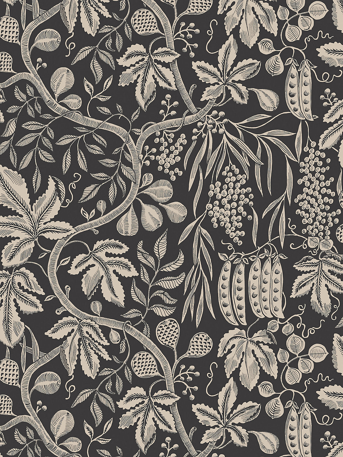 Sandberg Fig Garden Charcoal Wallcovering