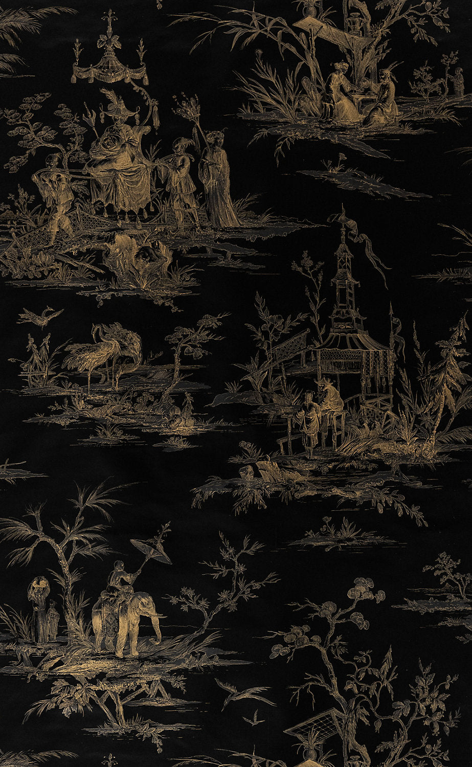 Scalamandre Voyage En Chine Noir Wallcovering